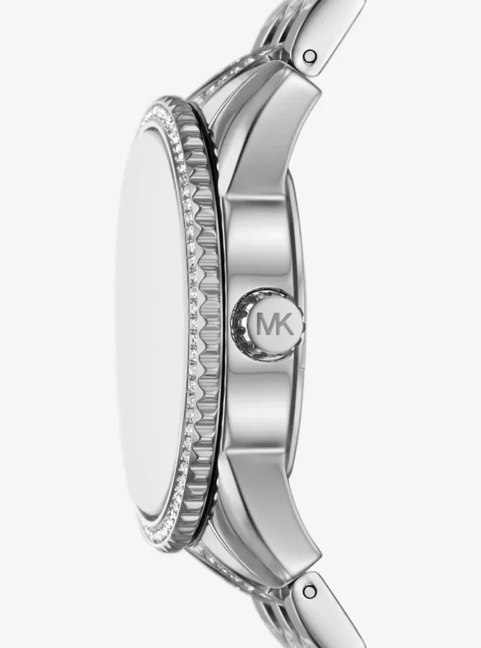 Mini Bryant Pavé Logo Silver-Tone Watch Mini Bryant Pavé Logo Silver-Tone Watch