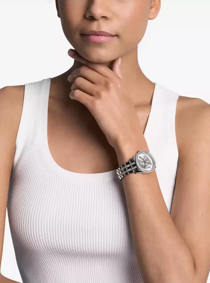 Mini Bryant Pavé Logo Silver-Tone Watch Mini Bryant Pavé Logo Silver-Tone Watch