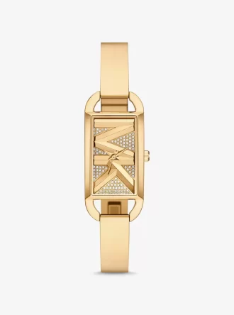 Mini Empire Pavé Gold-Tone Bangle Watch