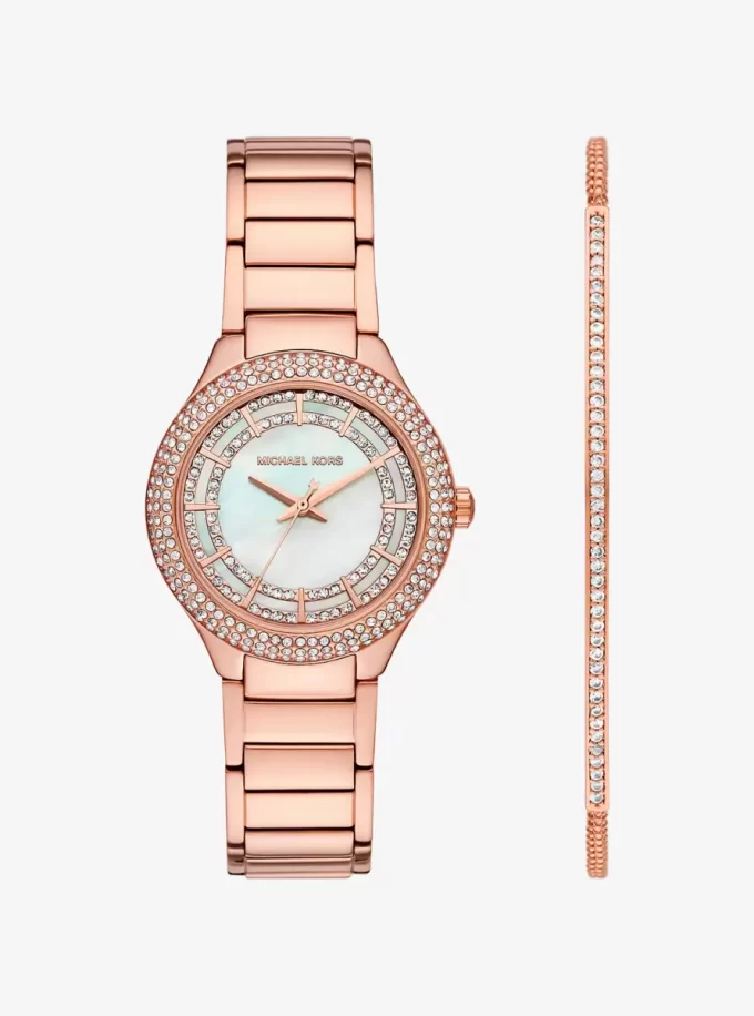 Mini Sylvia Pavé Rose Gold-Tone Watch and Bracelet Gift Set Mini Sylvia Pavé Rose Gold-Tone Watch and Bracelet Gift Set