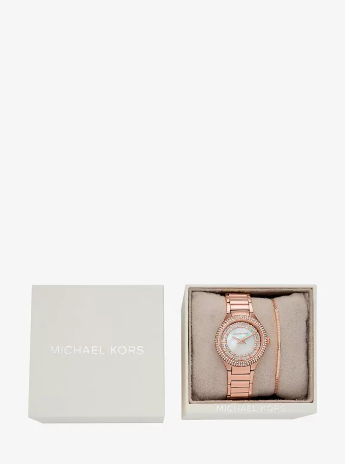 Mini Sylvia Pavé Rose Gold-Tone Watch and Bracelet Gift Set Mini Sylvia Pavé Rose Gold-Tone Watch and Bracelet Gift Set