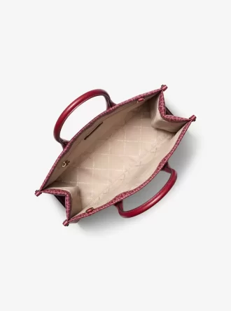 Mirella Medium Metallic Signature Logo Tote Bag