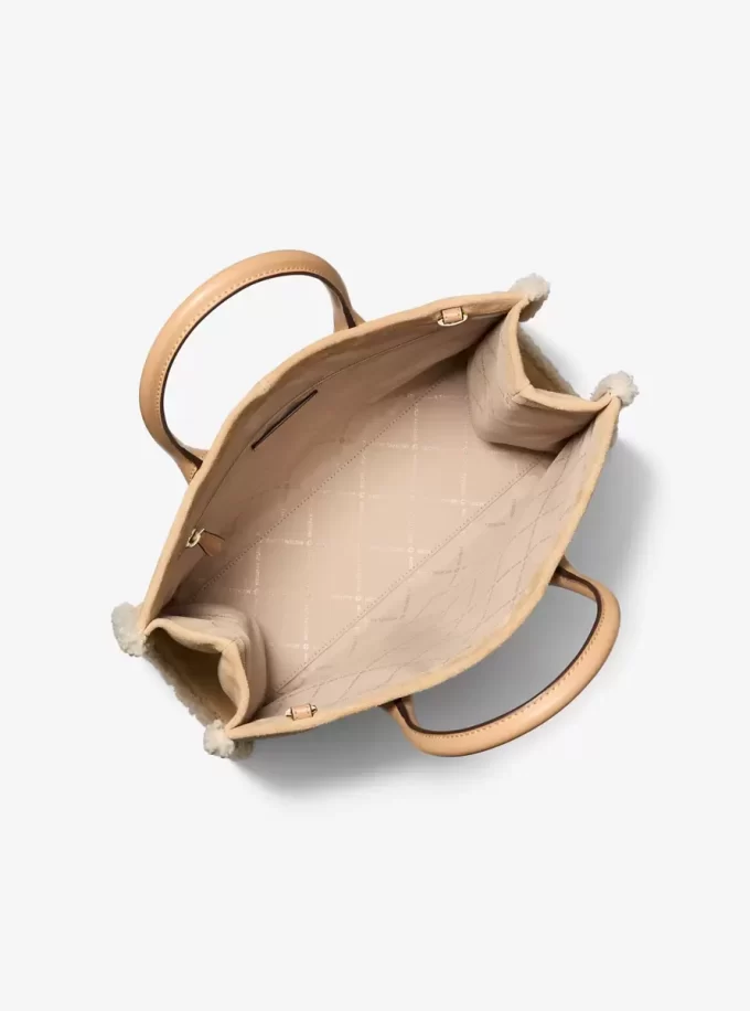 Mirella Medium Suede and Faux Shearling Tote Bag Mirella Medium Suede and Faux Shearling Tote Bag