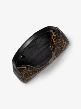 Nayla Medium Leopard Print Calf Hair Shoulder Bag