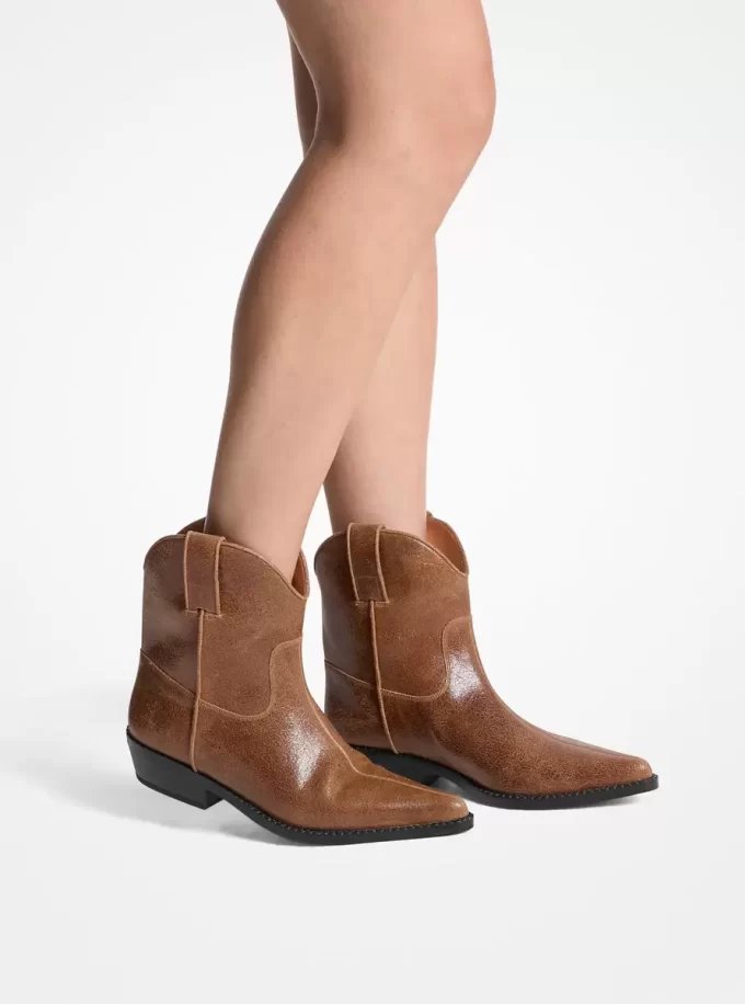 Noemie Distressed Leather Boot