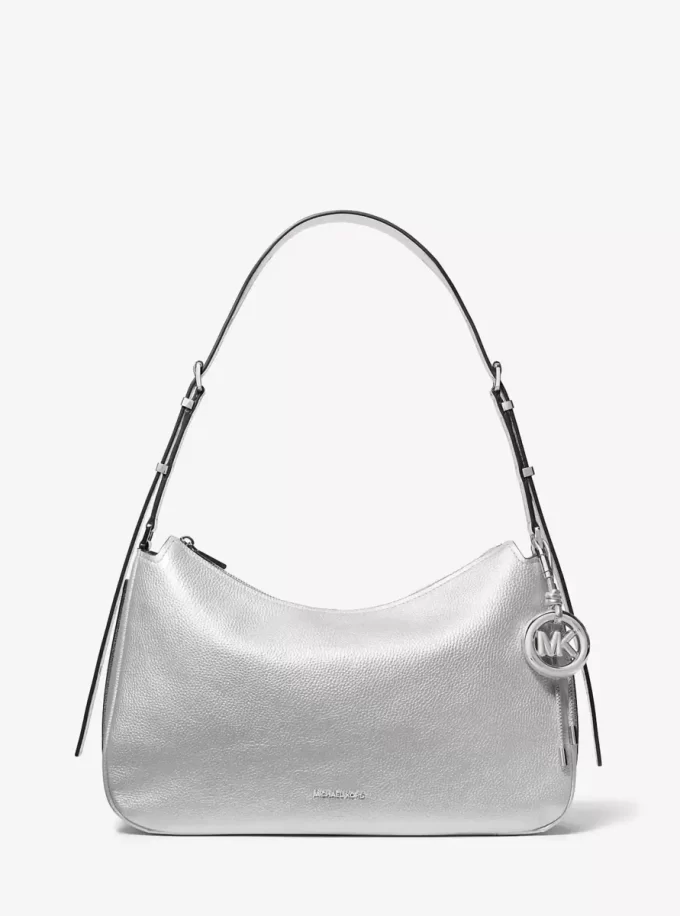 Nolita Medium Metallic Pebbled Leather Shoulder Bag