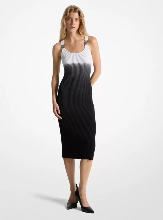 Ombré Ribbed Stretch Viscose Dress Ombré Ribbed Stretch Viscose Dress