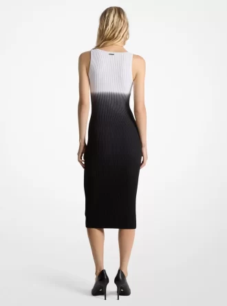 Ombré Ribbed Stretch Viscose Dress