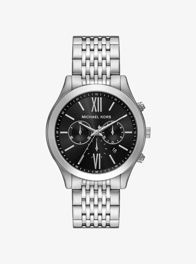 Oversized Aspyn Silver-Tone Watch Oversized Aspyn Silver-Tone Watch