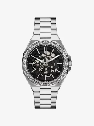 Oversized Callum Pavé Silver-Tone Watch