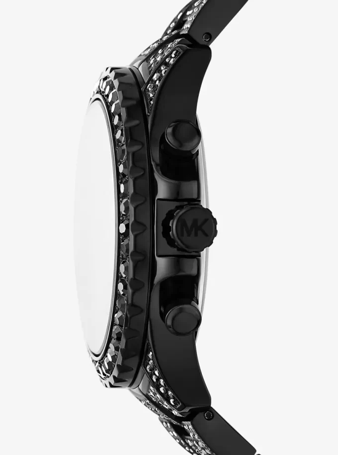 Oversized Everest Pavé Black-Tone Watch Oversized Everest Pavé Black-Tone Watch