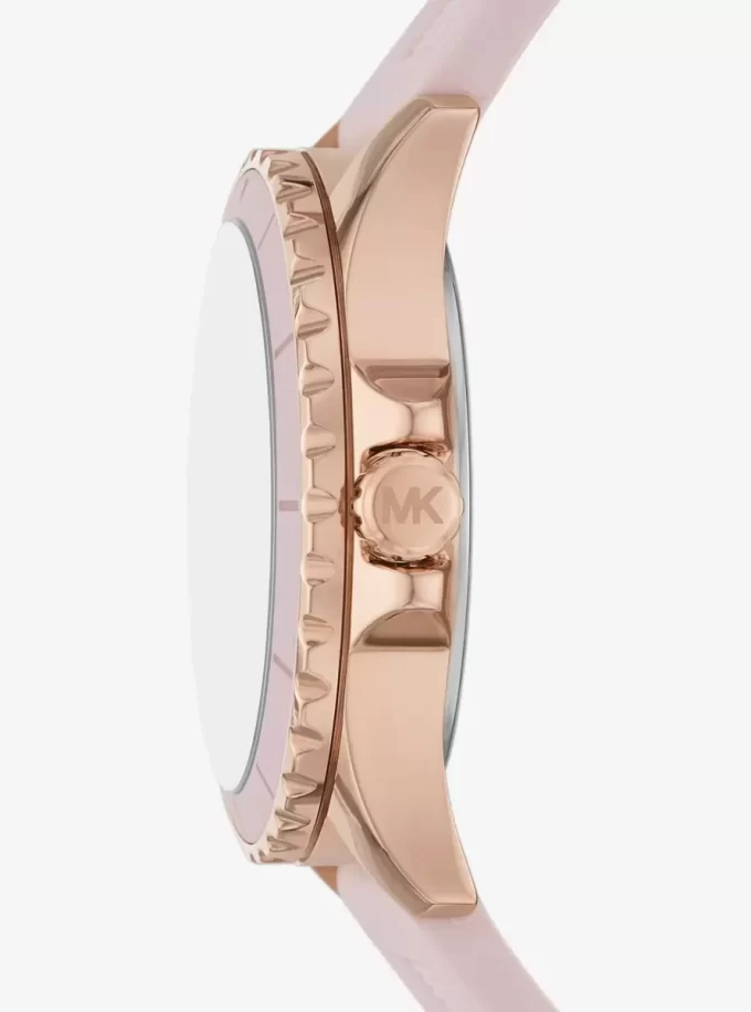 Oversized Everest Rose Gold-Tone and Silicone Watch