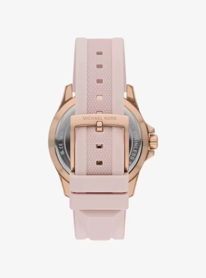 Oversized Everest Rose Gold-Tone and Silicone Watch