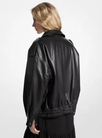 Oversized Leather Blouson Jacket Oversized Leather Blouson Jacket