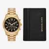 Oversized Lexington Gold-Tone Watch and Crocodile Embossed Leather Card Case Gift Set Oversized Lexington Gold-Tone Watch and Crocodile Embossed Leather Card Case Gift Set