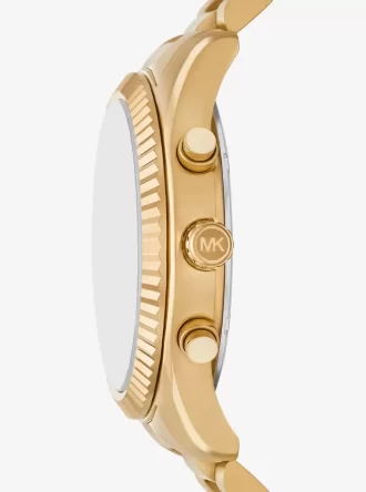 Oversized Lexington Gold-Tone Watch and Crocodile Embossed Leather Card Case Gift Set Oversized Lexington Gold-Tone Watch and Crocodile Embossed Leather Card Case Gift Set