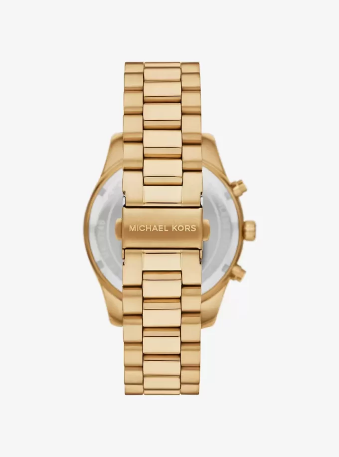 Oversized Lexington Gold-Tone Watch and Crocodile Embossed Leather Card Case Gift Set Oversized Lexington Gold-Tone Watch and Crocodile Embossed Leather Card Case Gift Set