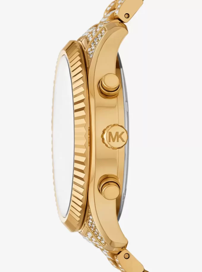 Oversized Lexington Pavé Gold-Tone Watch Oversized Lexington Pavé Gold-Tone Watch