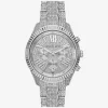 Oversized Lexington Pavé Silver-Tone Watch