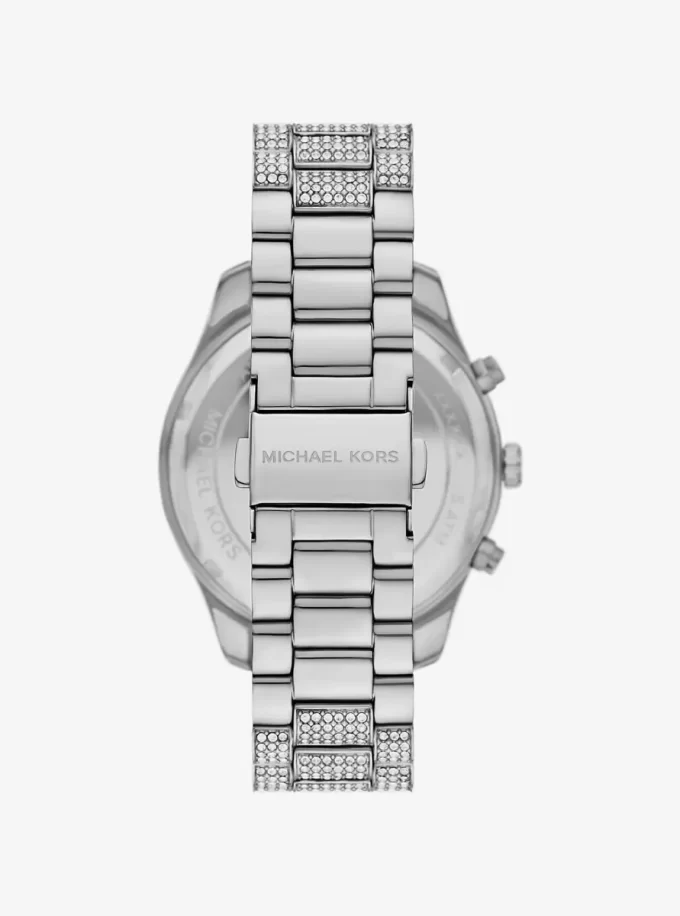 Oversized Lexington Pavé Silver-Tone Watch