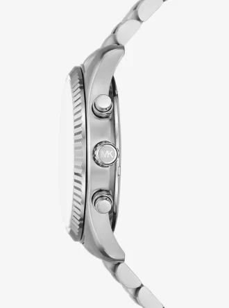 Oversized Lexington Silver-Tone Watch and Crocodile-Embossed Leather Card Case Gift Set Oversized Lexington Silver-Tone Watch and Crocodile-Embossed Leather Card Case Gift Set