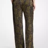 Paisley Print Satin Pajama Pants