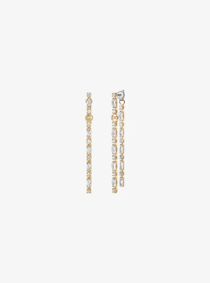 Pavé Baguette Drop Earrings