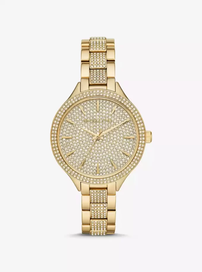 Pavé Gold-Tone Watch Pavé Gold-Tone Watch