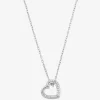Pavé Heart Curb-Link Necklace Pavé Heart Curb-Link Necklace