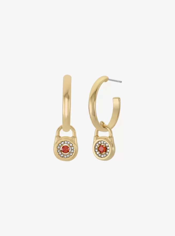 Pavé Lock Hoop Earrings
