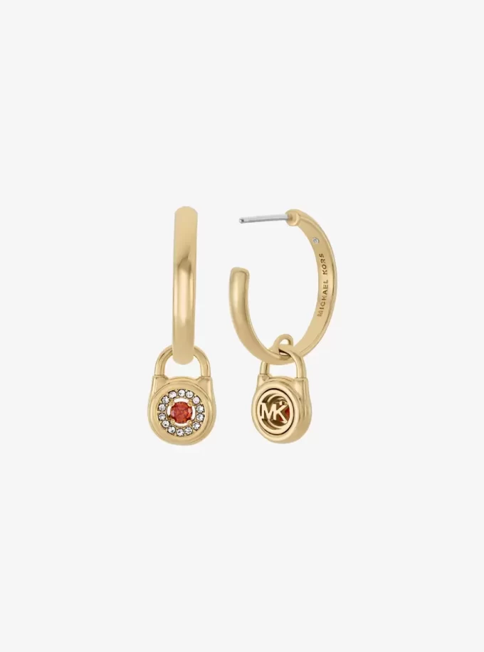 Pavé Lock Hoop Earrings
