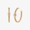 Pavé Logo Foxtail Chain Hoop Earrings Pavé Logo Foxtail Chain Hoop Earrings
