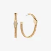 Pavé Logo Foxtail Chain Hoop Earrings Pavé Logo Foxtail Chain Hoop Earrings