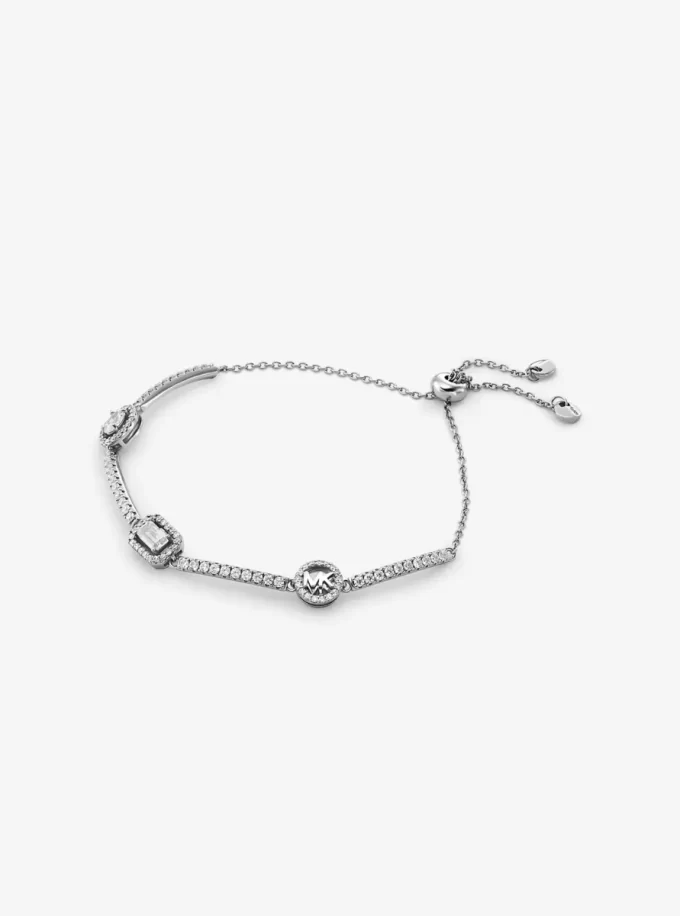 Pavé Precious Metal-Plated Sterling Silver Bracelet Pavé Precious Metal-Plated Sterling Silver Bracelet