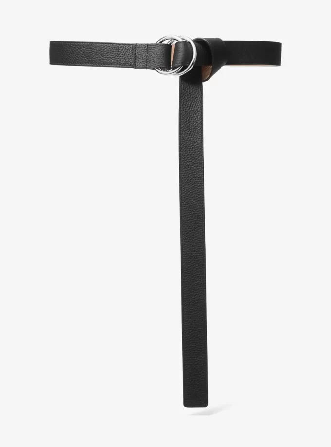 Pebbled Leather Double Ring Belt Pebbled Leather Double Ring Belt