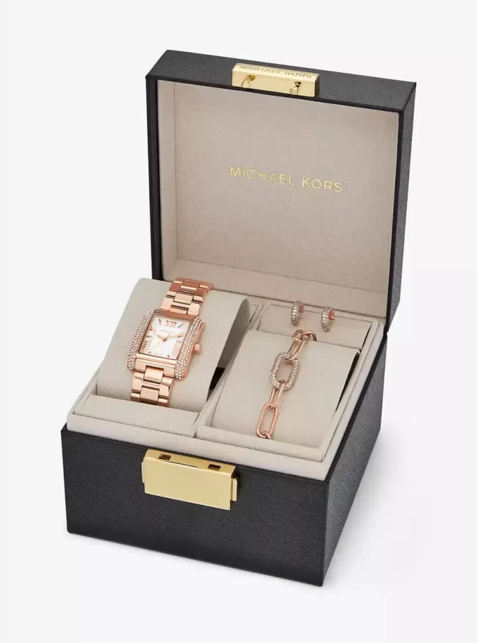 Petite Emery Rose Gold-Tone Watch and Jewelry Gift Set