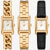 Petite Monroe Gold-Tone and Crocodile-Embossed Leather Watch Strap Set