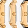 Petite Monroe Gold-Tone and Crocodile-Embossed Leather Watch Strap Set