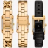 Petite Monroe Gold-Tone and Crocodile-Embossed Leather Watch Strap Set
