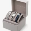 Petite Monroe Silver-Tone and Crocodile-Embossed Leather Watch Strap Set