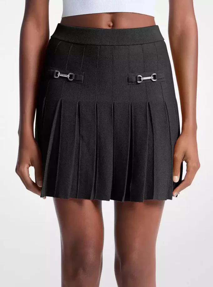 Pleated Cotton Blend Mini Skirt Pleated Cotton Blend Mini Skirt