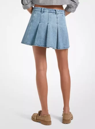 Pleated Denim Mini Skirt Pleated Denim Mini Skirt