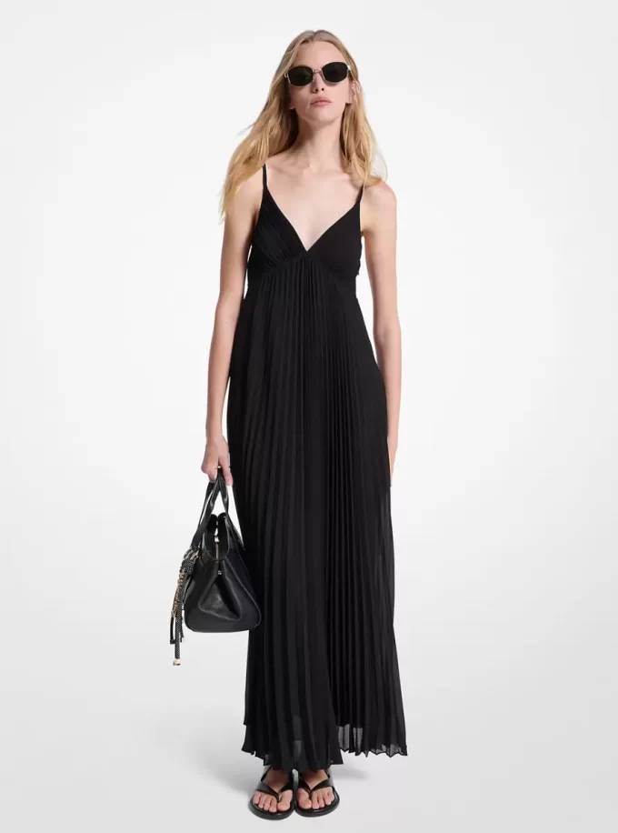 Pleated Georgette Maxi Dress Pleated Georgette Maxi Dress