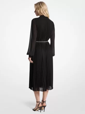 pleated georgette shirtdress 2 330x444 - Pleated Georgette Shirtdress