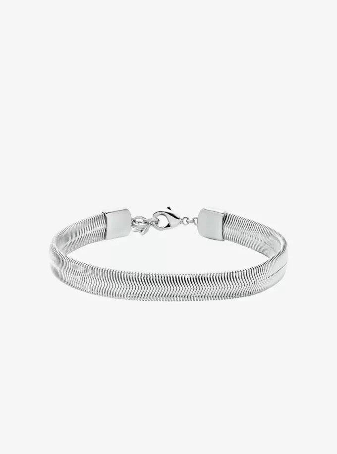 Precious Metal-Plated Brass Snake Chain Bracelet Precious Metal-Plated Brass Snake Chain Bracelet