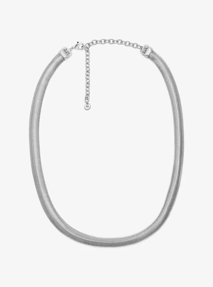 Precious Metal-Plated Brass Snake Chain Necklace Precious Metal-Plated Brass Snake Chain Necklace
