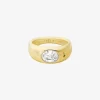 Precious Metal-Plated Cubic Zirconia Signet Ring Precious Metal-Plated Cubic Zirconia Signet Ring