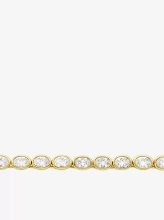 Precious Metal-Plated Cubic Zirconia Tennis Necklace