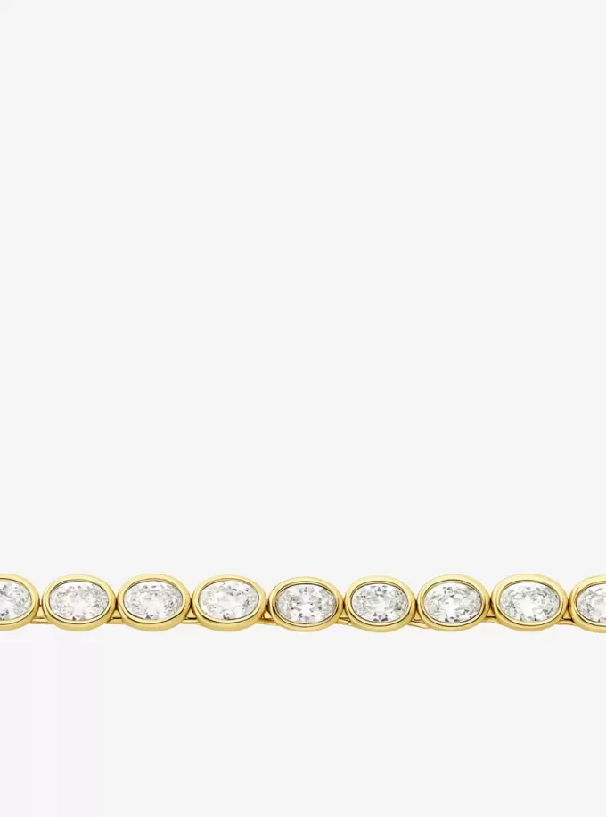 Precious Metal-Plated Cubic Zirconia Tennis Necklace Precious Metal-Plated Cubic Zirconia Tennis Necklace