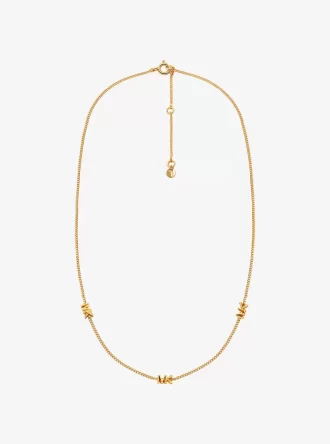 Precious Metal-Plated Sterling Silver Logo Necklace